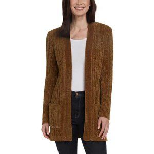 NWT Matty M Women's Knit Chanelle Comfort Fit Cardigan Tan Size S $60 AA114